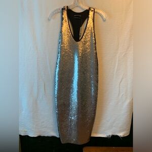 Urban Outfitters silver sequin t back scale dress NWT size xs small